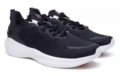 特步 健步舒适 透气轻便 低帮 跑步鞋 男款 黑