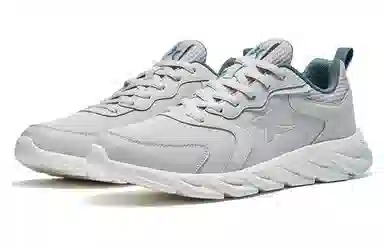 特步 跑步鞋 男款 鸽子灰