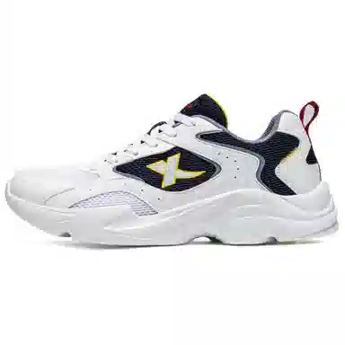 特步 舒适百搭减震耐磨 低帮 休闲跑步鞋 男款 白蓝