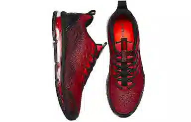 特步 网面 低帮 跑步鞋 男款 红黑