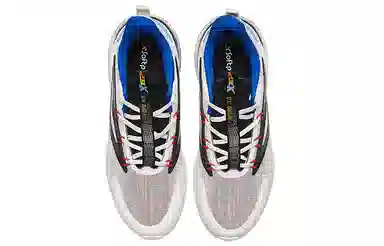 特步 半掌气垫科技 减震防滑耐磨 低帮 跑步鞋 白黑蓝