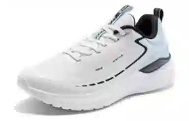 特步 时尚防滑耐磨 低帮跑步鞋 男款 灰白色