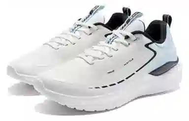 特步 时尚防滑耐磨 低帮跑步鞋 男款 灰白色