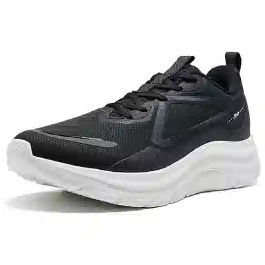 特步 减震回弹耐磨 低帮跑步鞋 男款 黑白