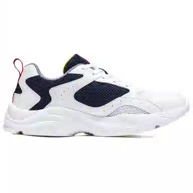 特步 舒适百搭减震耐磨 低帮 休闲跑步鞋 男款 白蓝