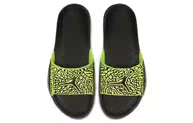 Jordan Slides Black Yellow