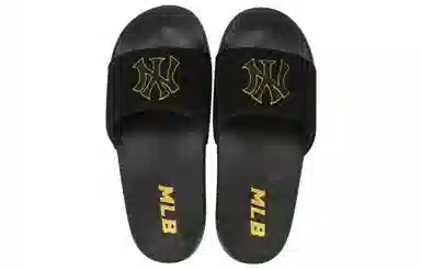 MLB New York Yankees Black Gold Slides