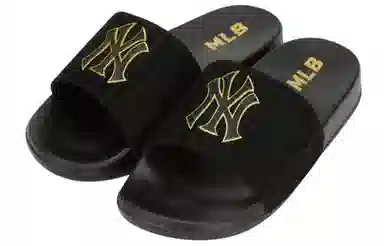 MLB New York Yankees Black Gold Slides