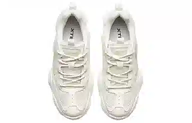 特步 防滑耐磨 低帮 运动休闲鞋 男款 米色