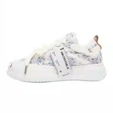 SMILEREPUBLIC Star Bunny Lavender Plaid Low Sneakers