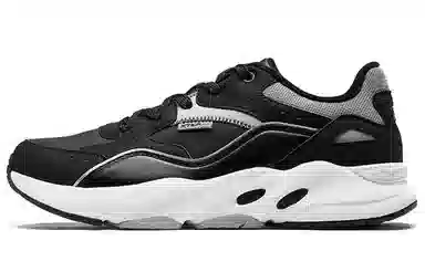 特步 革面保暖运动鞋 黑灰