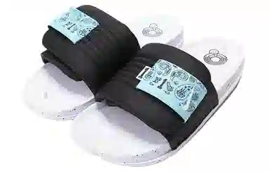 Nike Slides Black White