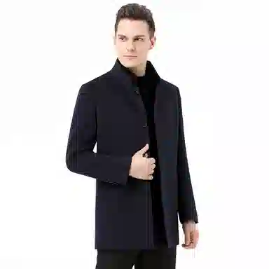 Devanro Wool Coat Blue