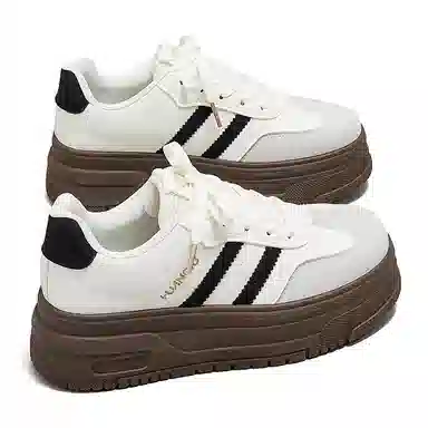 HUANQIU Casual Sneakers Women Black Beige