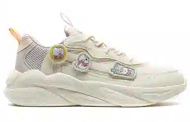 特步 爪爪鞋 防滑耐磨减震 低帮 运动休闲鞋 女款 米灰