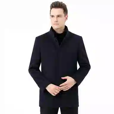 Devanro Wool Coat Blue