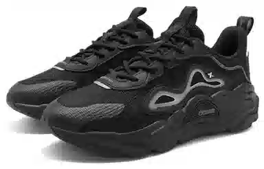 特步 云野 防滑耐磨 低帮 运动休闲鞋 男款 黑色