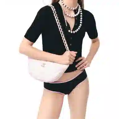 CHANEL 25M Coco Beach Knit Shirt Black