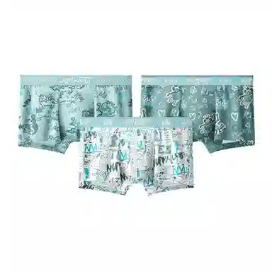MAST POINT Plant Floral Cartoon Print Boxer Briefs 3-Pack