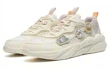 特步 爪爪鞋 防滑耐磨减震 低帮 运动休闲鞋 女款 米灰