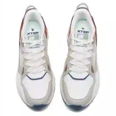 特步 百搭潮流 轻松舒适 防滑耐磨 低帮 生活休闲鞋 男款 白灰