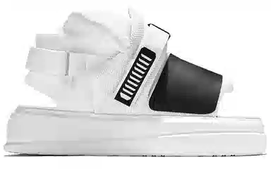 NORVINCY Platform Sport Sandals Black White