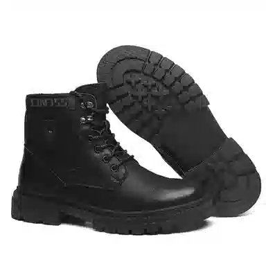 法派 时尚厚底 短中筒 马丁靴 男款 黑色