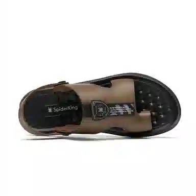 蜘蛛王 合成革 舒适透气软底 沙滩凉鞋 男款 棕色