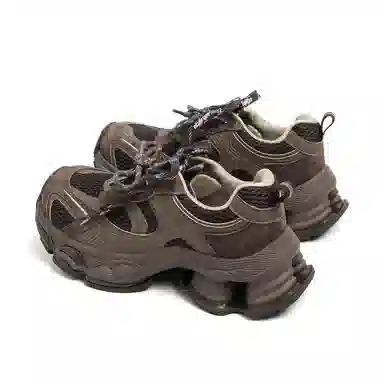 CENTRAL&KITTY Cool Casual Chunky Sneakers Mocha Brown