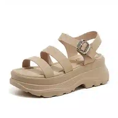 卓诗尼 合成革 休闲百搭 简约轻便 厚底舒适 沙滩凉鞋 女款