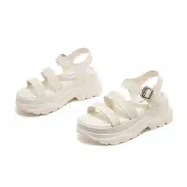 卓诗尼 合成革 休闲百搭 简约轻便 厚底舒适 沙滩凉鞋 女款