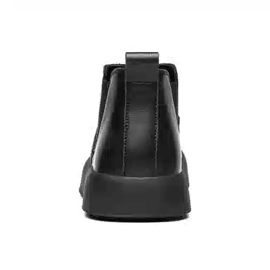 法派 二层牛皮 舒适气质百搭平底软面耐磨优雅 及踝 切尔西靴 男款 黑色