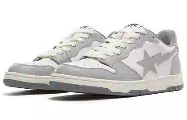 A BATHING APE Bape Court Sta Low White Grey