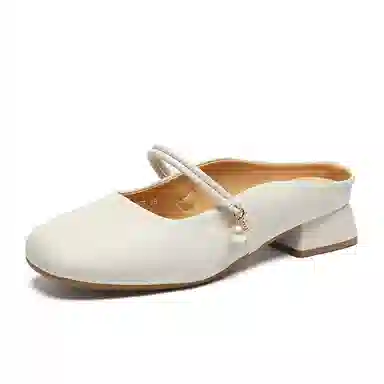 ZHR Elegant Pearl Embroidered Slippers