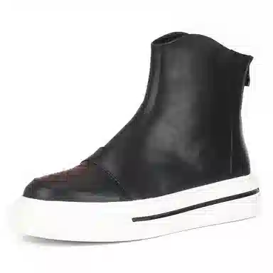 泰点 头层牛皮 时尚百搭 短靴 中跟 男款 黑色