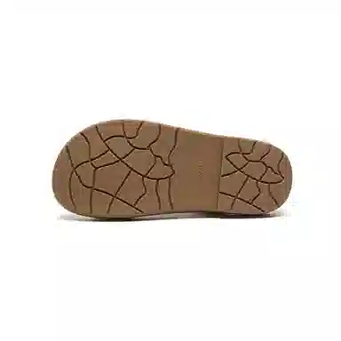 卓诗尼 合成革 百搭 复古 魔术贴 软底 沙滩凉鞋 女款 杏色