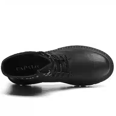 法派 时尚厚底 短中筒 马丁靴 男款 黑色