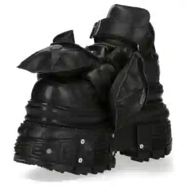 New Rock Short Boots 10cm Black