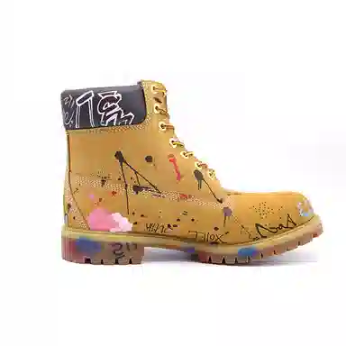 Timberland PREMIUM Series Low Heel Martin Boots Yellow Wide