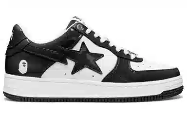 A BATHING APE STA Black White