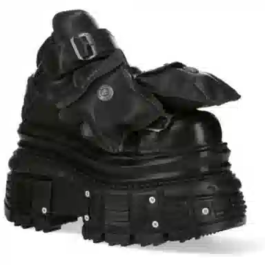 New Rock Short Boots 10cm Black