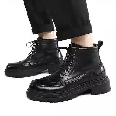 Playboy Brogue Leather Boots