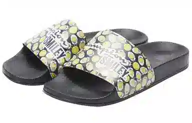 Smiley x Champion Slides Black