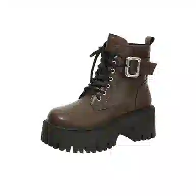 Fashion Thick Sole British Style Biker Short Boots Women