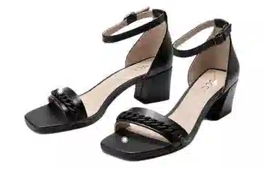 ecco Simple Strap Sandal 5.5cm Black