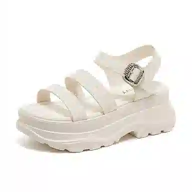 卓诗尼 合成革 休闲百搭 简约轻便 厚底舒适 沙滩凉鞋 女款