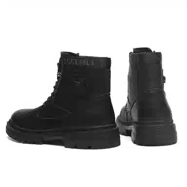 法派 时尚厚底 短中筒 马丁靴 男款 黑色