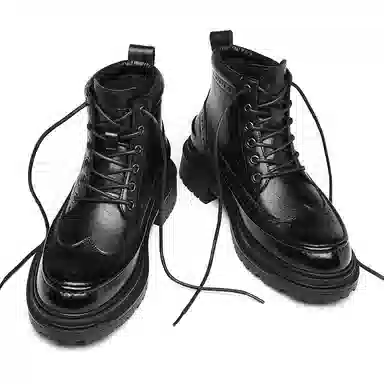 Playboy Brogue Leather Boots