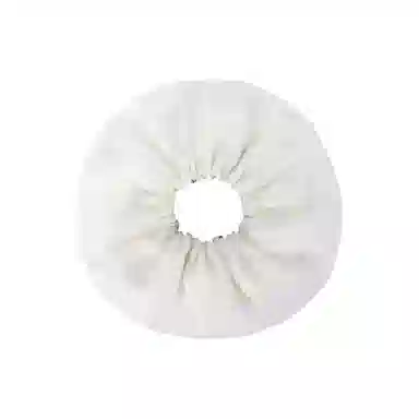 CHANEL Silk Twill Hair Tie White Black