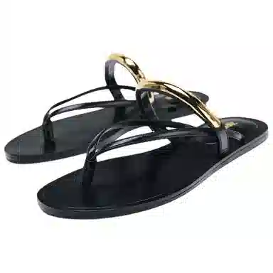 ZARA Open Toe Comfortable Flip Flops Black
